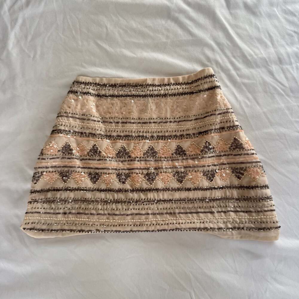 Forever 21 Beaded Sequin Embellished Mini Skirt